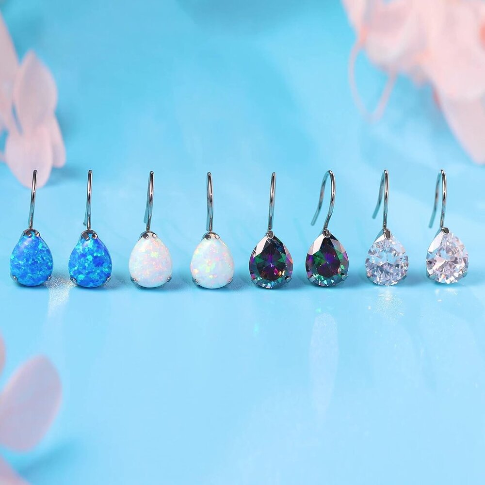 Hypoallergenic Titanium Dangle Hoop Earrings Mult… - image 7